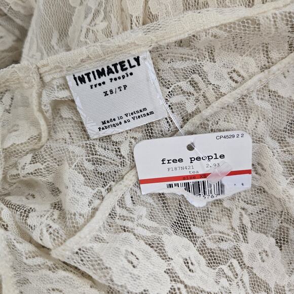 Intimately Free People French Courtship Sheer Lace Slip Dress XS Tea Fairy Boho - Picture 8 of 16